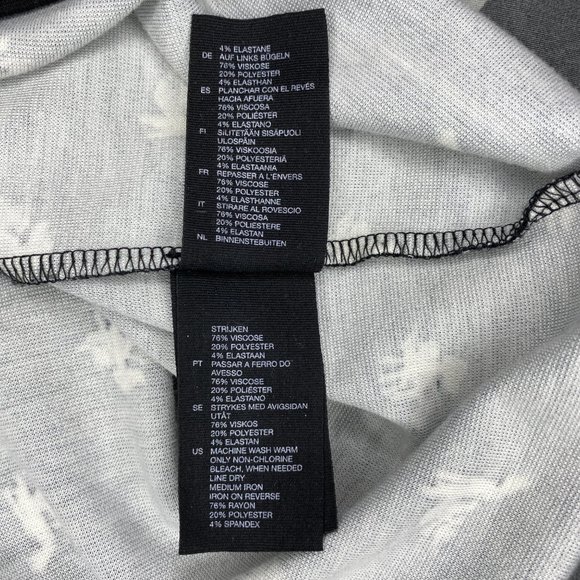 & Other Stories Black White Shift Mini Long Sleeve Dress Cactus Print 4 - Picture 6 of 15